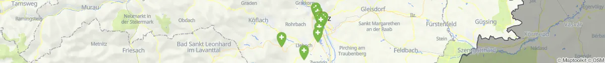 Kartenansicht für Apotheken-Notdienste in der Nähe von Voitsberg (Voitsberg, Steiermark)